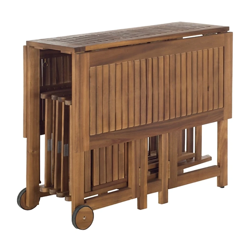 Natural Acacia Wood 4-pc. Foldable Dining Set