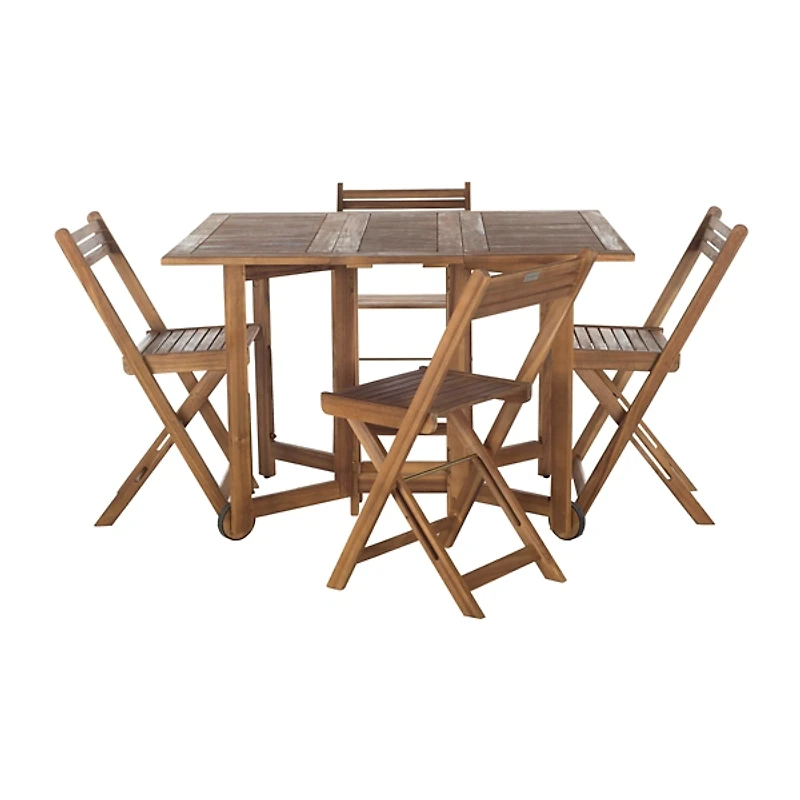 Natural Acacia Wood 4-pc. Foldable Dining Set
