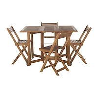 Natural Acacia Wood 4-pc. Foldable Dining Set