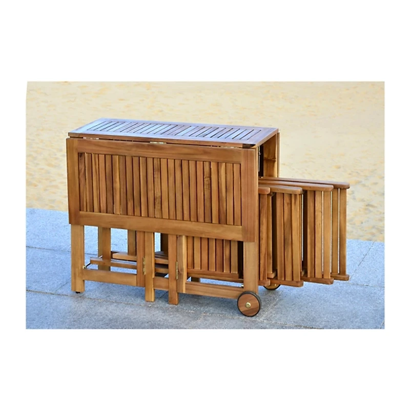 Natural Acacia Wood 4-pc. Foldable Dining Set