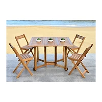 Natural Acacia Wood 4-pc. Foldable Dining Set