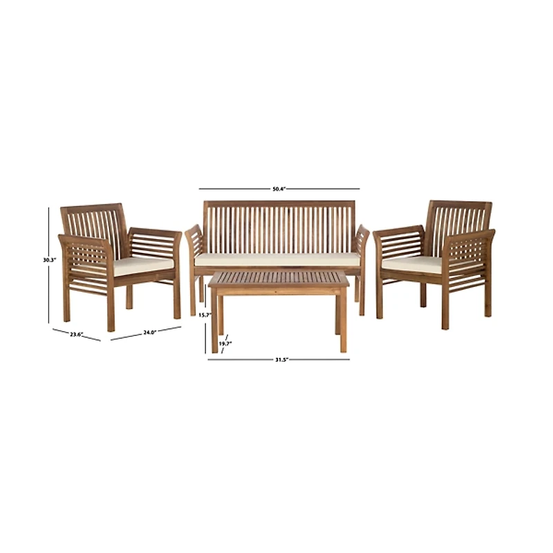 SAFAVIEH Carson 4-pc. Acacia Patio Set