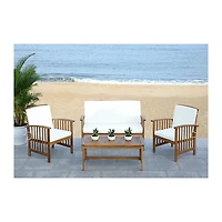 Caramel 4-pc. Acacia Patio Set with Beige Cushions