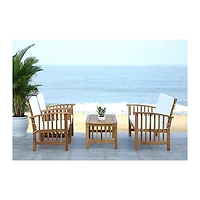 Caramel 4-pc. Acacia Patio Set with Beige Cushions