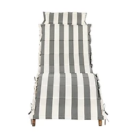 Acacia Wood 3-pc. Chaise Set with Striped Cushions