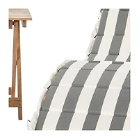 Acacia Wood 3-pc. Chaise Set with Striped Cushions