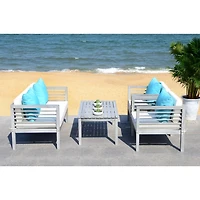 SAFAVIEH Gray & Blue 4-pc. Outdoor Living Set
