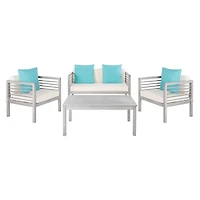 SAFAVIEH Gray & Blue 4-pc. Outdoor Living Set