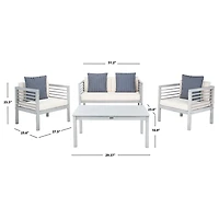 SAFAVIEH Gray & Striped Navy 4-pc. Outdoor Set