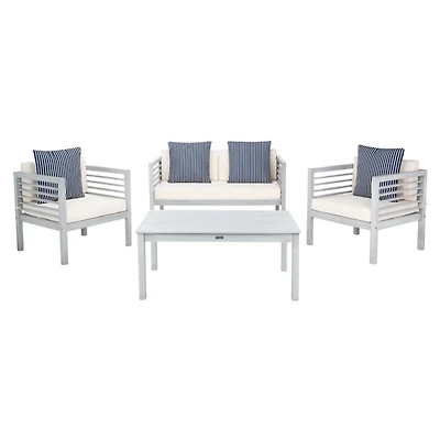 SAFAVIEH Gray & Striped Navy 4-pc. Outdoor Set