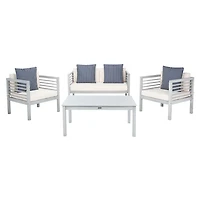 SAFAVIEH Gray & Striped Navy 4-pc. Outdoor Set