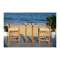 SAFAVIEH Natural Wood 3-pc. Set & White Cushions