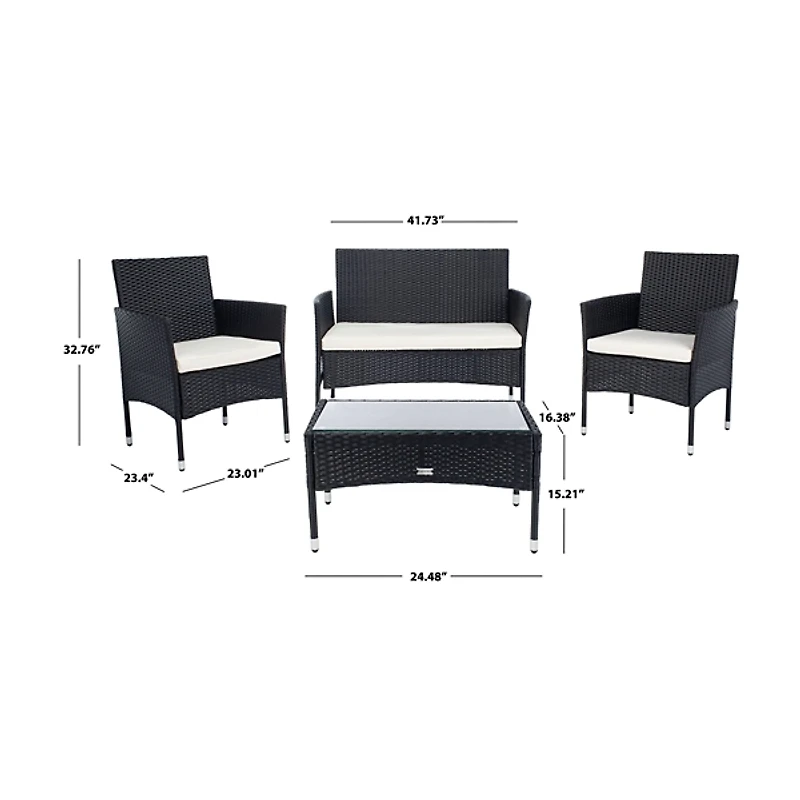 SAFAVIEH Wicker 4-pc. Outdoor Living Set