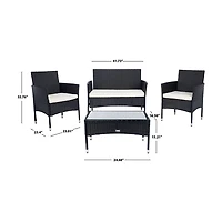 SAFAVIEH Wicker 4-pc. Outdoor Living Set