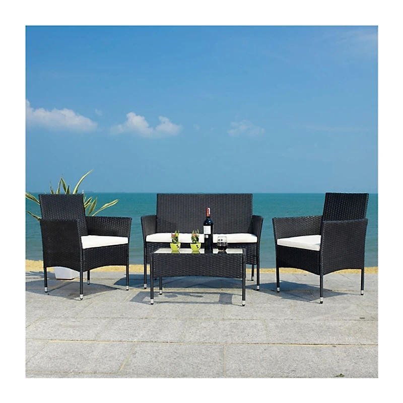 SAFAVIEH Wicker 4-pc. Outdoor Living Set