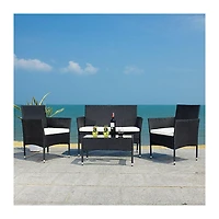 SAFAVIEH Wicker 4-pc. Outdoor Living Set