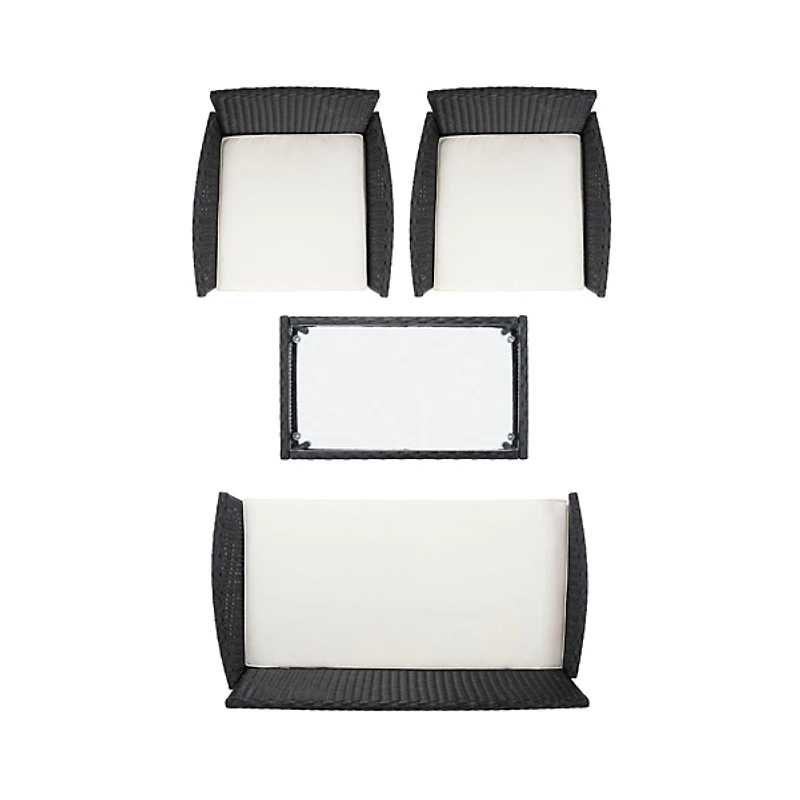 SAFAVIEH Wicker 4-pc. Outdoor Living Set