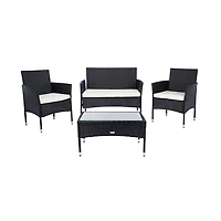 SAFAVIEH Wicker 4-pc. Outdoor Living Set