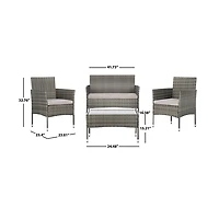 SAFAVIEH Gray Wicker 4-pc. Outdoor Living Set