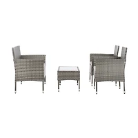 SAFAVIEH Gray Wicker 4-pc. Outdoor Living Set