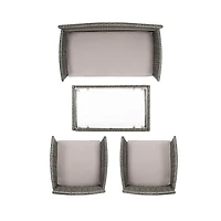 SAFAVIEH Gray Wicker 4-pc. Outdoor Living Set