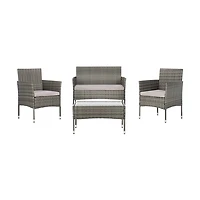 SAFAVIEH Gray Wicker 4-pc. Outdoor Living Set