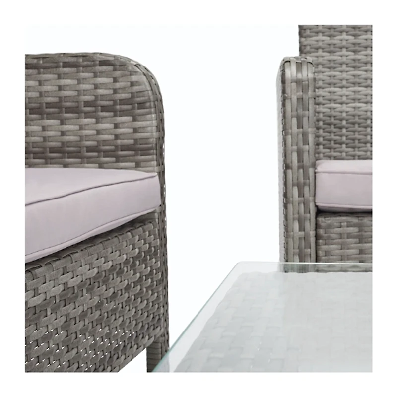 SAFAVIEH Gray Wicker Triangle 4-pc. Outdoor Set