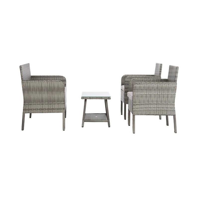 SAFAVIEH Gray Wicker Triangle 4-pc. Outdoor Set