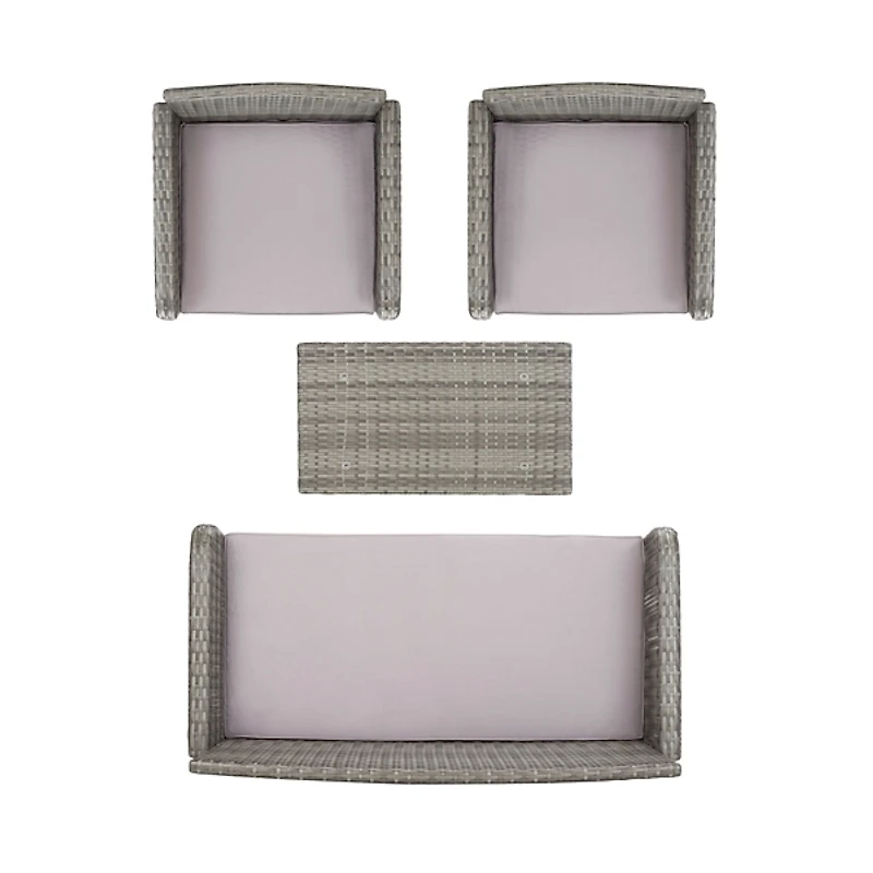 SAFAVIEH Gray Wicker Triangle 4-pc. Outdoor Set