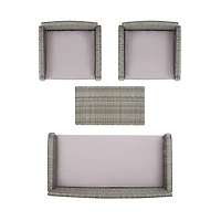 SAFAVIEH Gray Wicker Triangle 4-pc. Outdoor Set