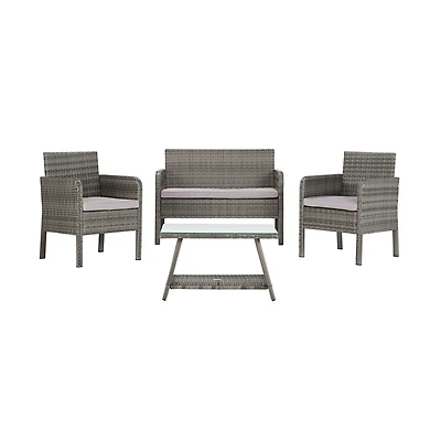 SAFAVIEH Gray Wicker Triangle 4-pc. Outdoor Set