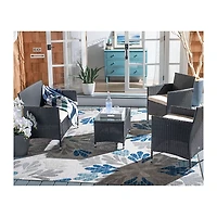 SAFAVIEH Black Box Wicker 4-pc. Outdoor Living Set