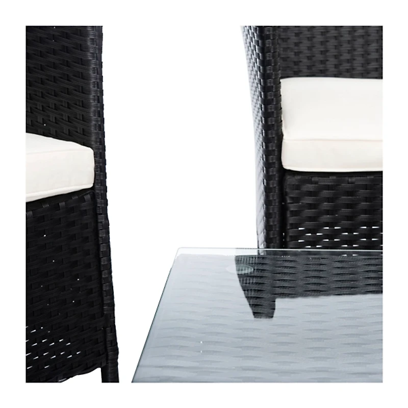 SAFAVIEH Black Box Wicker 4-pc. Outdoor Living Set