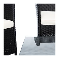 SAFAVIEH Black Box Wicker 4-pc. Outdoor Living Set