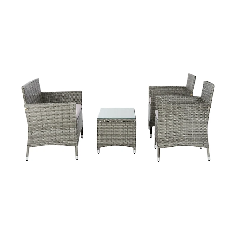 SAFAVIEH Gray Box Wicker 4-pc. Outdoor Living Set