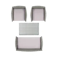 SAFAVIEH Gray Box Wicker 4-pc. Outdoor Living Set