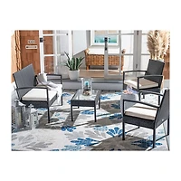 SAFAVIEH Black Wicker Frame 4-pc. Outdoor Set