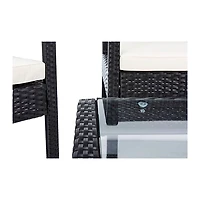 SAFAVIEH Black Wicker Frame 4-pc. Outdoor Set