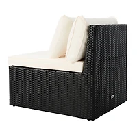 SAFAVIEH Black Wicker Chaises & Ottoman, Set of 2