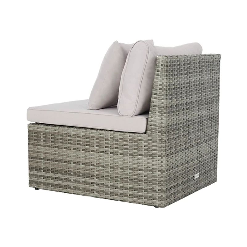 SAFAVIEH Gray Wicker Chaises with Ottoman Set