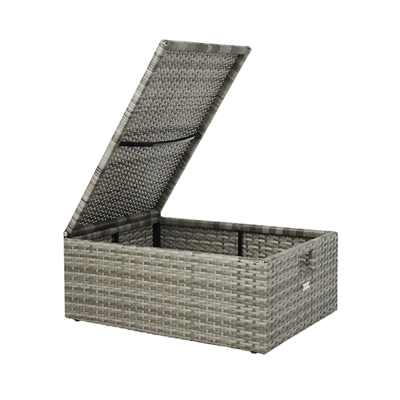 SAFAVIEH Gray Wicker Chaises with Ottoman Set