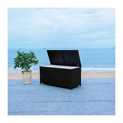 Black Wicker Outdoor Storage Box