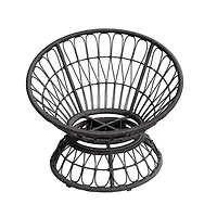 Espresso Resin Wicker Swivel Chair