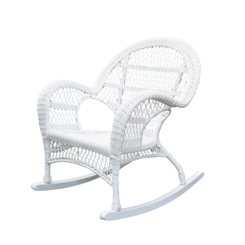 White Resin Wicker Rocking Chair
