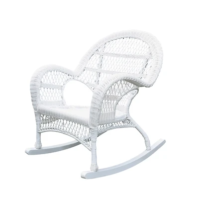 White Resin Wicker Rocking Chair