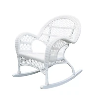 White Resin Wicker Rocking Chair