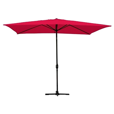 Red & Black 10 ft. Hand Crank Tilt Umbrella