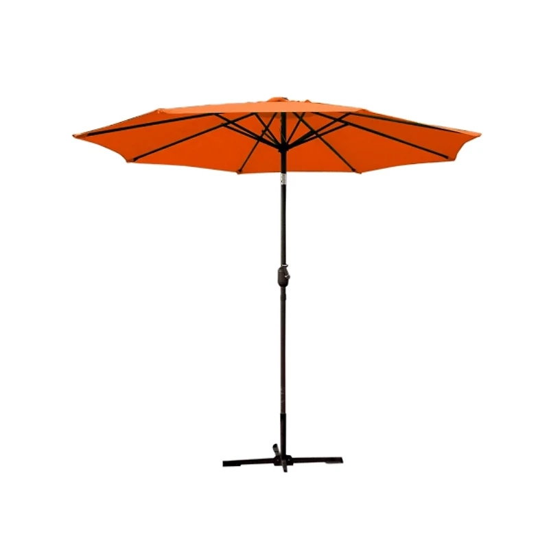 Orange 9 ft. Hand Crank Tilt Umbrella