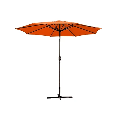 Orange 9 ft. Hand Crank Tilt Umbrella