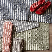 French Blue Recycled Cotton Accent Rug, 2x3